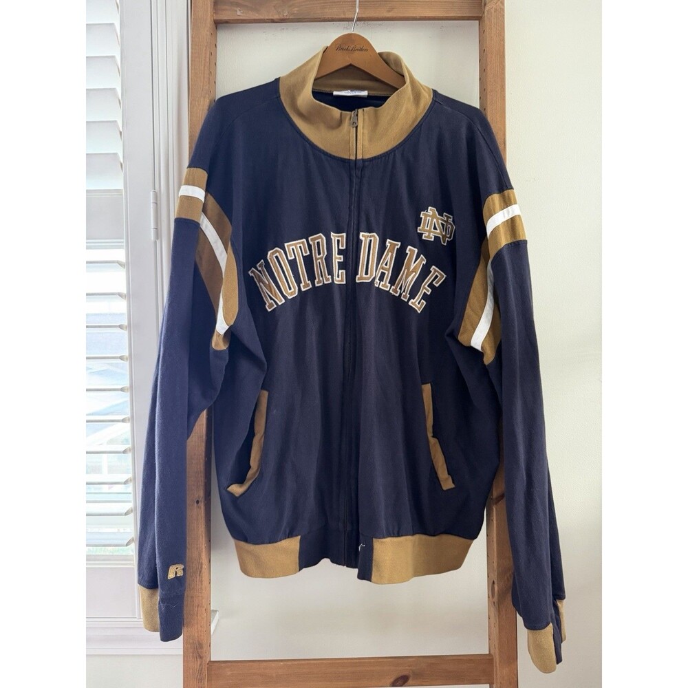VTG Notre Dame Fighting Irish Size XXL Russell Athletic Jacket Team Issue 90s